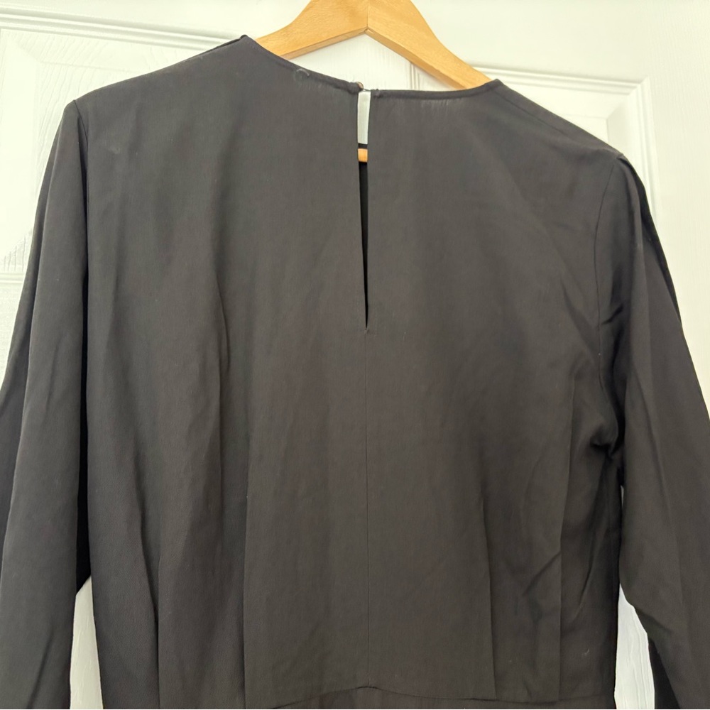 NWT Massimo Dutti Black Long-Sleeve Maxi Dress with Button Detailing. - Picture 7 of 12